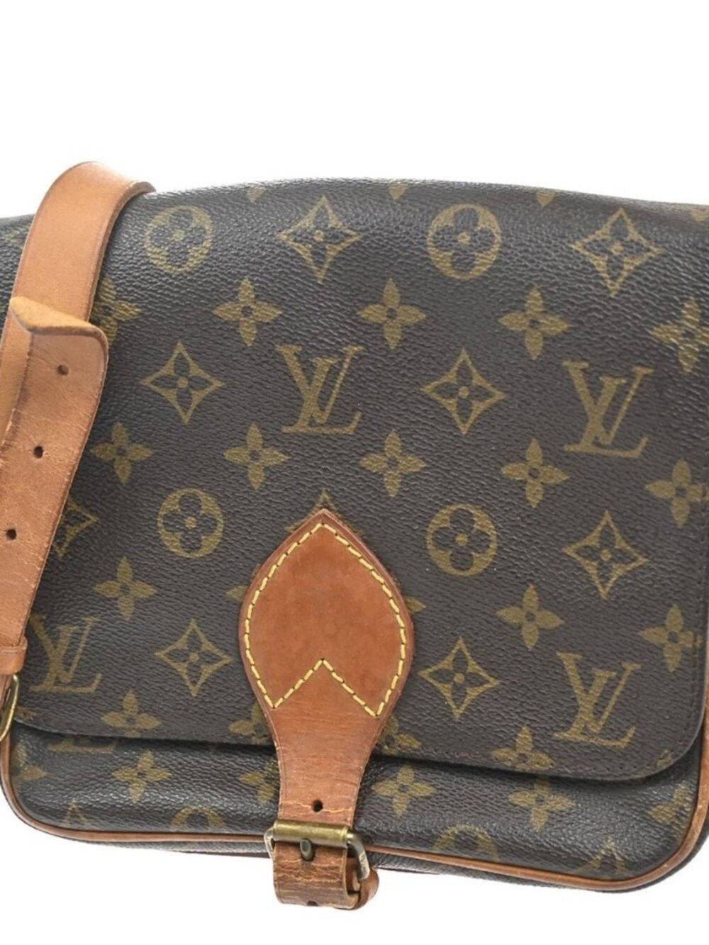 LOUIS VUITTON Cartouchiere MM Shoulder Bag Monogram Leather Brown M51253 62KC516